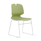 Modern Stacked Office Chairs Set of 4 in Green and Grey with Polypropylene Construction and 180KG Load Capacity - Grand Goldm