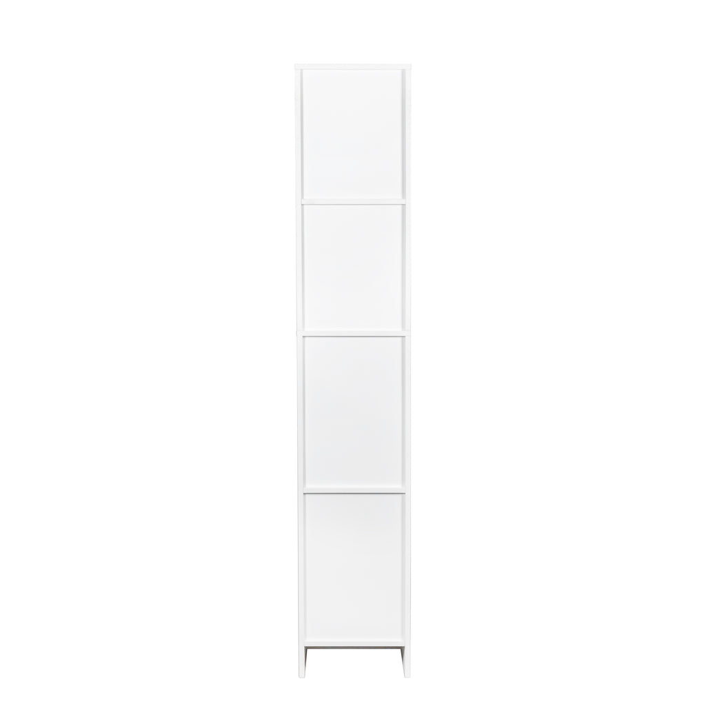 Elegant White Freestanding Cabinet with Inadjustable Shelves and Two Doors for Kitchen and Dining Room - Grand Goldman Shop