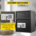 Digital Depository Safe 1.7 Cubic Feet Made of Carbon Steel Electronic Code Lock Depository Safe with Deposit Slot with Two E