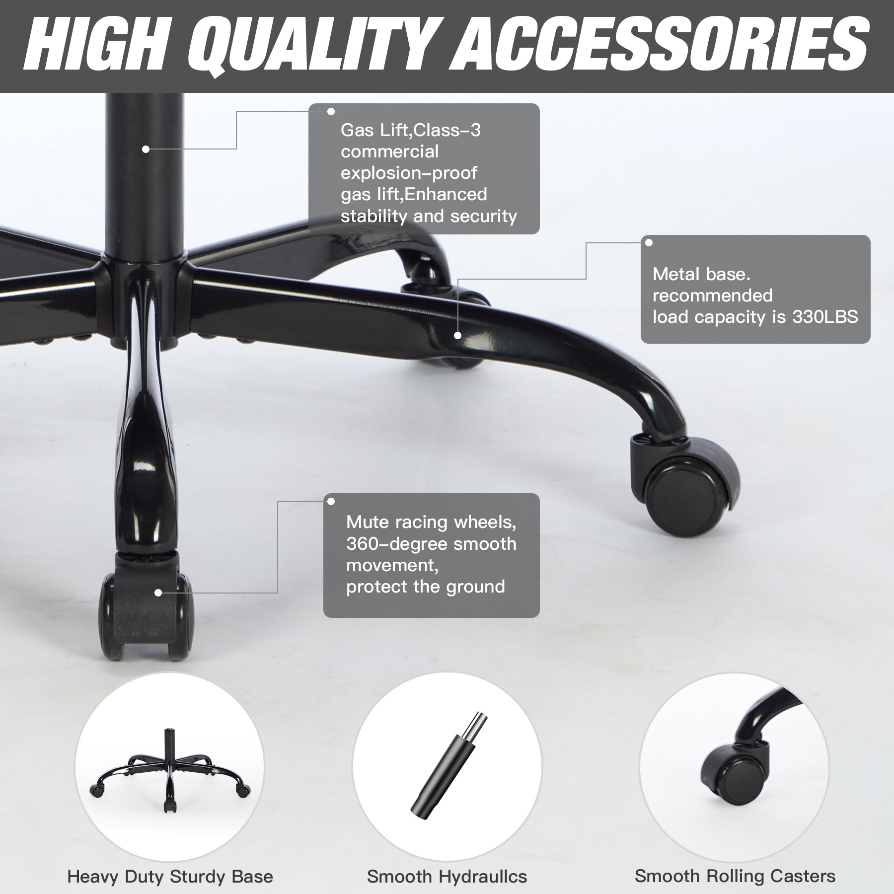 Gaming Chair with Footrest, Ergonomic Computer Chair with Headrest and Lumbar Support, Breathable Material Height Adjustable 