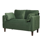 48' Soft Corduroy Loveseat Couch W/Soft Cushions,Side Storage Pocket,Sturdy Composite Board & Solid Wood Frame, High Rebound Sponge,Easy Assembly,Ideal for Living Room,Apartment,Dorm,Office. - Grand Goldman Shop