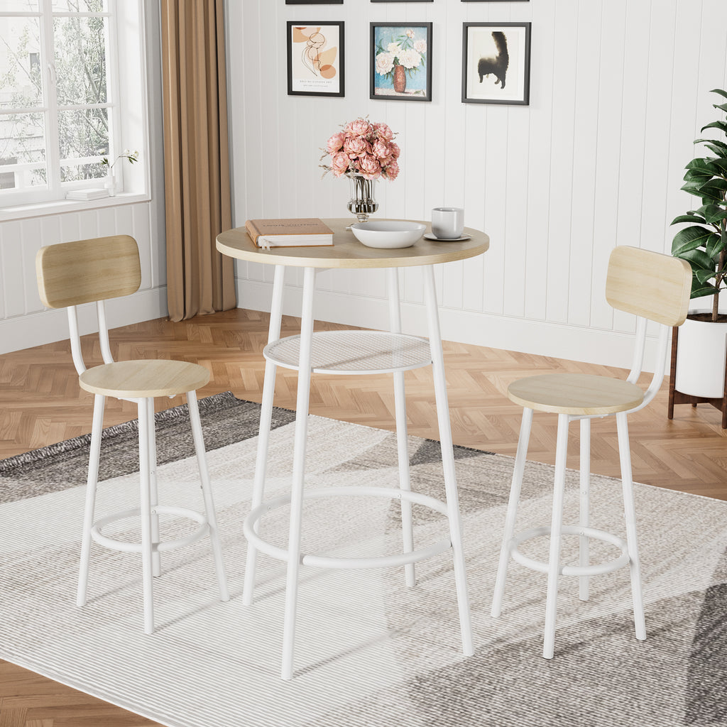 Bar table, equipped with 2 bar stools , with backrest and partition - Grand Goldman Shop