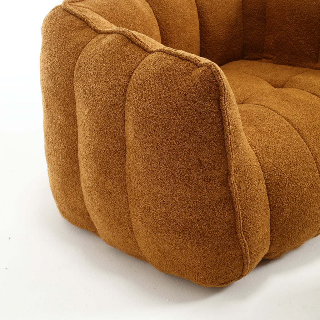 Soft Chenille Bean Bag Chair with High Resilient Foam for Living Room and Bedroom, Comfortable Square Lazy Sofa with Footstool for Adults - Grand Goldman Shop