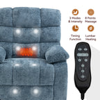 Lift Recliner Chair Heat Massage Dual Motor Infinite Position Up to 350 LBS Large Electric Power Lift Recliners with Power-Remote, Medium-firm and Heavy duty, Blue - Grand Goldman Shop