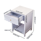 Modern Nightstand with Drawer and Open Shelf, Scalloped Edge Bedside Table in Light Purple, Minimalist Side Table for Kids Room or Girls' Room, Engineered Wood, 16.93 x 14.96 x 26.77 inches - Grand Goldman Shop