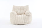 010-Soft Fluffy Corduroy Fabric Bean Bag Chair Filled With Memory Sponge,Beige - Grand Goldman Shop
