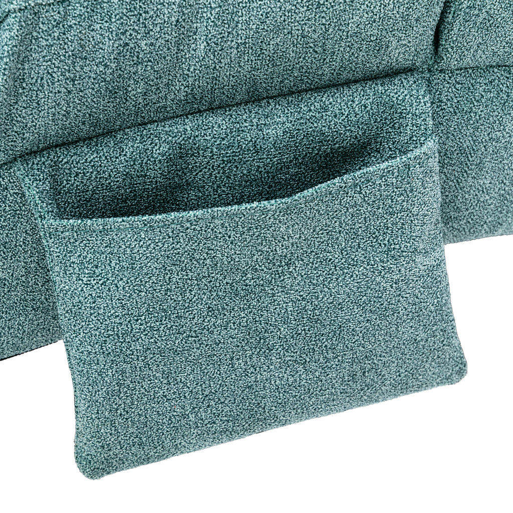 Ergonomic Electric Massage Chaise Lounge with Remote Control, Teal Linen Upholstery, 5 Modes for Relaxation - Grand Goldman Shop