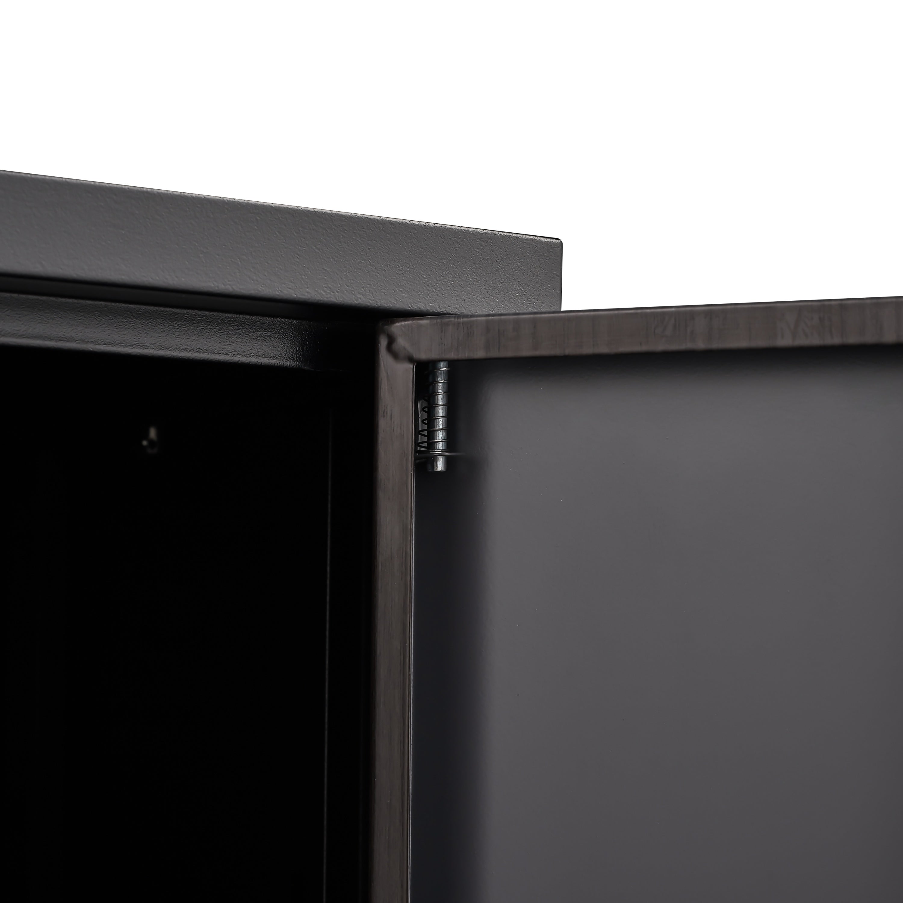 Black Metal Storage Cabinet with Locking Doors and Adjustable Shelf, Folding Filing Cabinet for Home Office, School, Garage, 