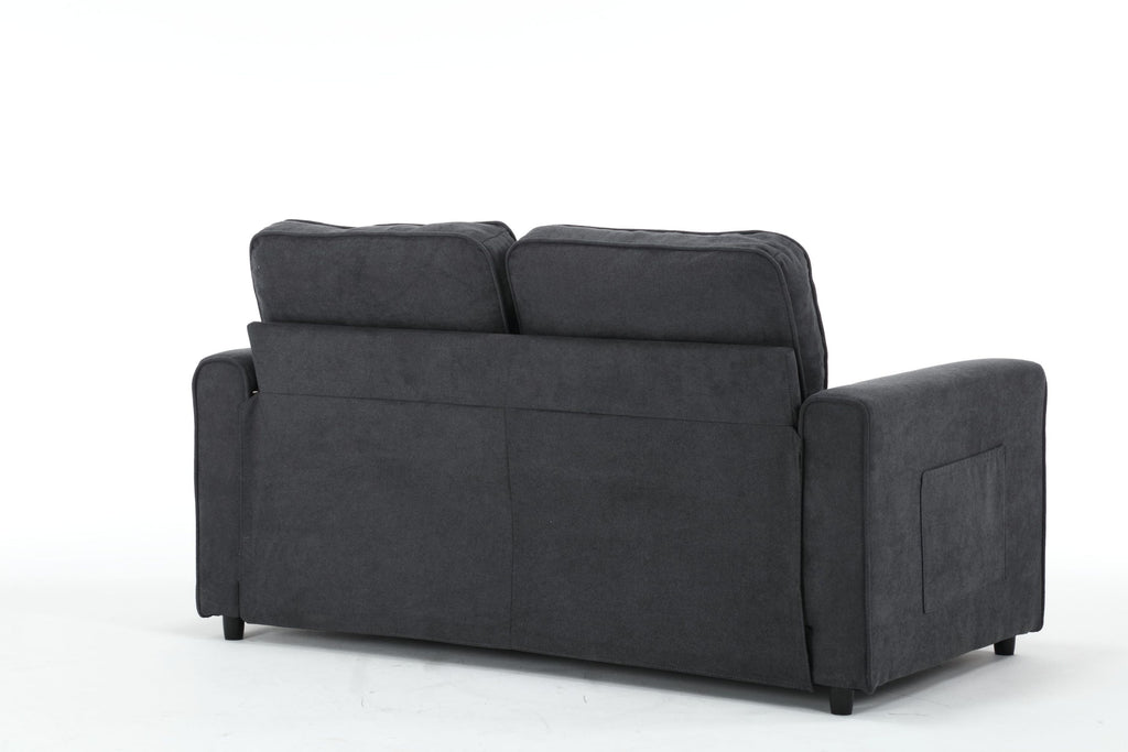 3 Fold Sofa,Convertible Futon Couch sleeper sofabed,Space saving loveseat,Pull Out Couch Bed for Living Room,Dark Gray & Light Gray & Beige,Velvet linen fabric - Grand Goldman Shop