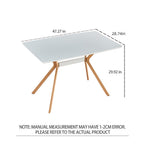Modern Minimalist StyleDining Table MDF Anti-Scratch Top Metal Shelf Metal Heat Transfer Legs Leveling Feet For Dining Room Kitchen Office Table X 1(White) - Grand Goldman Shop