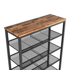 Industrial shoe rack, adjustable country style 5-layer shoe rack storage rack, with 4 mesh shelves, suitable for entrance, living room, bedroom and porch - Grand Goldman Shop