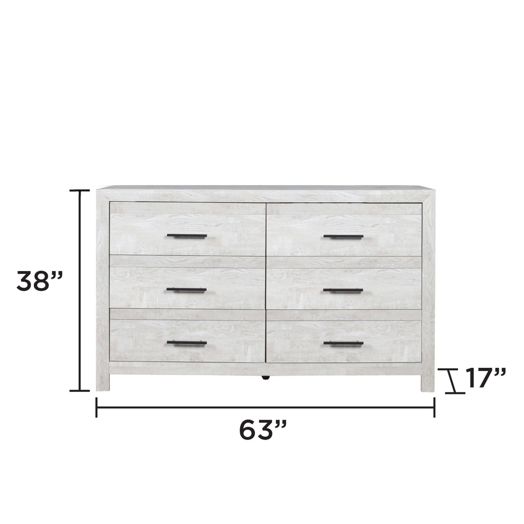 DENVER Modern Queen 4-Piece Bedroom Set with Bed, Dresser, Mirror and Nightstand, Natural Finish, Contemporary Storage Furniture Set - Grand Goldman Shop