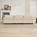 Cloud Sofa two Seats (the cushion on the armrest not included), Modern Sectional Couch, for Apartment, Comfy Double Layer Upholstered Seat Cushion, Breathable Chenille Fabric, Beige,SW504ABG - Grand Goldman Shop