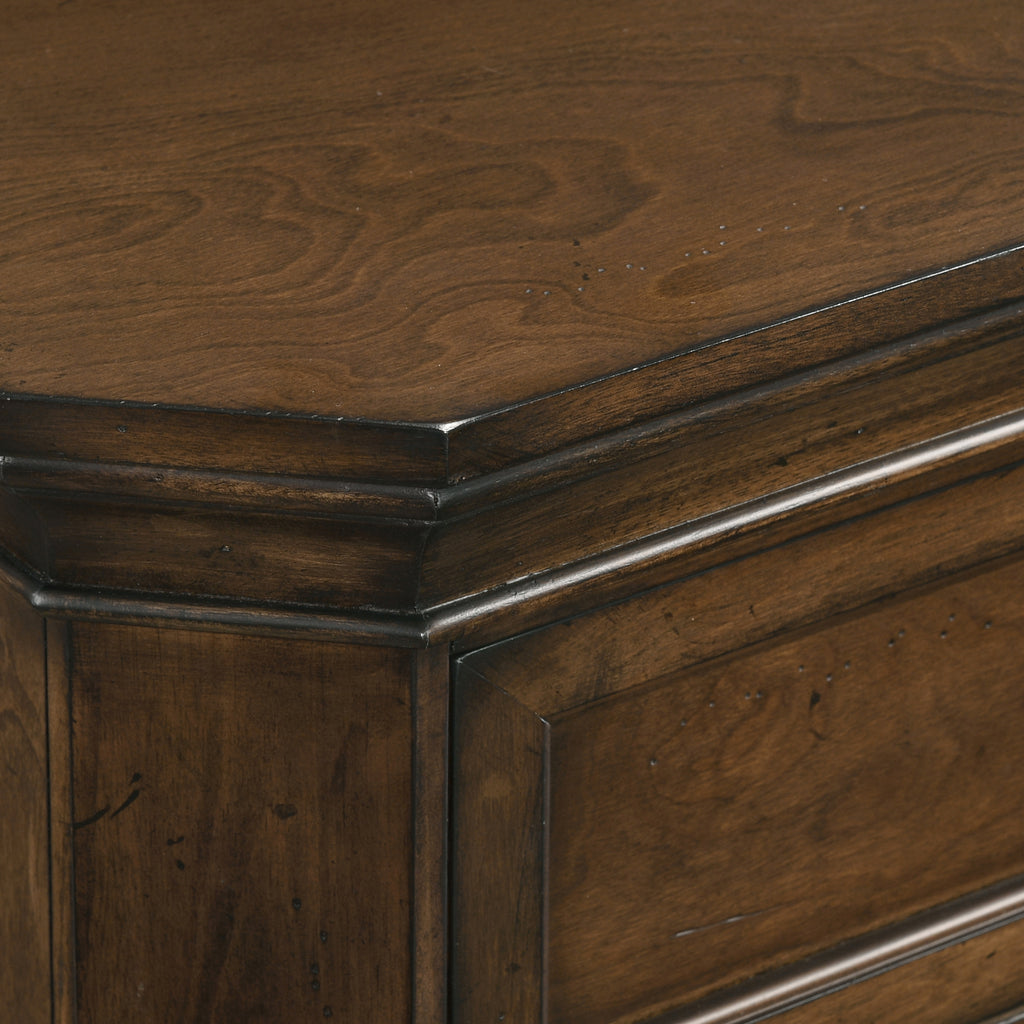 Maderne Traditional Wood 3-Drawer Nightstand, Antique Walnut/Brown - Grand Goldman Shop