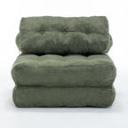 Folding Sofa Bed, Convertible Sleeper Chair with Pillow Foldable Mattress with Back Support, Portable Fold Out Chair Bed Comfy Floor Sofa Lounge for Living Room Bedroom, Green, Single - Grand Goldman Shop