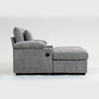 Modern Oversized Chair with Ottoman,Chenille Fabric Sofa Bed,Accent Chair Comfy Sofa with Cupholders and USB Charging Ports Chair for Living Room,Bedroom,Apartment - Grand Goldman Shop
