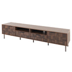 Mid Century TV Stand with 2 Drawers in Dark Brown, Media Console Table for TVs up to 85'', Made of Particle Board and MDF, 78.7'' x 15.7'' x 17.7'' - Grand Goldman Shop