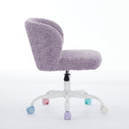 Stylish A&A Furniture Office Chair,Artificial rabbit hair Home Office Chair with Metal Base,Adjustable Desk Chair Swivel Offi
