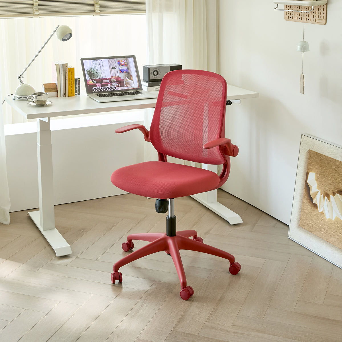 Ergonomic Color Office Chair 350LBS, Home Office, Mesh Back, Integrated Molded Foam, Comfortable Sitting, Flipping Armrest, F