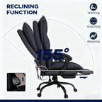 High-End Dark Gray Office Recliner with Adjustable Footrest - Luxury Craftsmanship for Professionals Seeking All-Day Comfort 