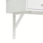 Floating Makeup Vanity Desk with Mirror & 3-Color Lights, Wall Dressing Table with Power Outlet, Compact vanity, Large Storage, White - Grand Goldman Shop