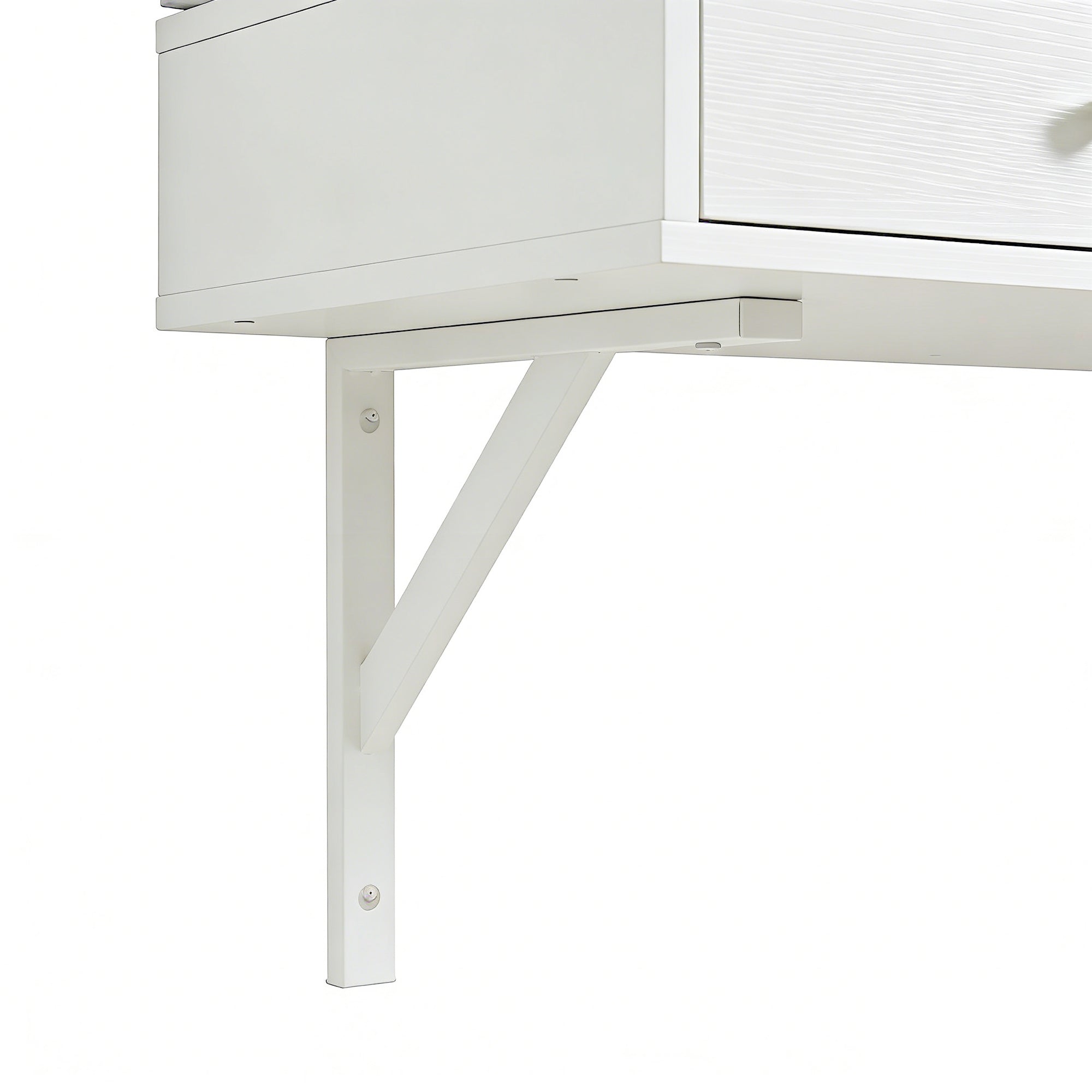 Floating Makeup Vanity Desk with Mirror & 3-Color Lights, Wall Dressing Table with Power Outlet, Compact vanity, Large Storage, White - Grand Goldman Shop