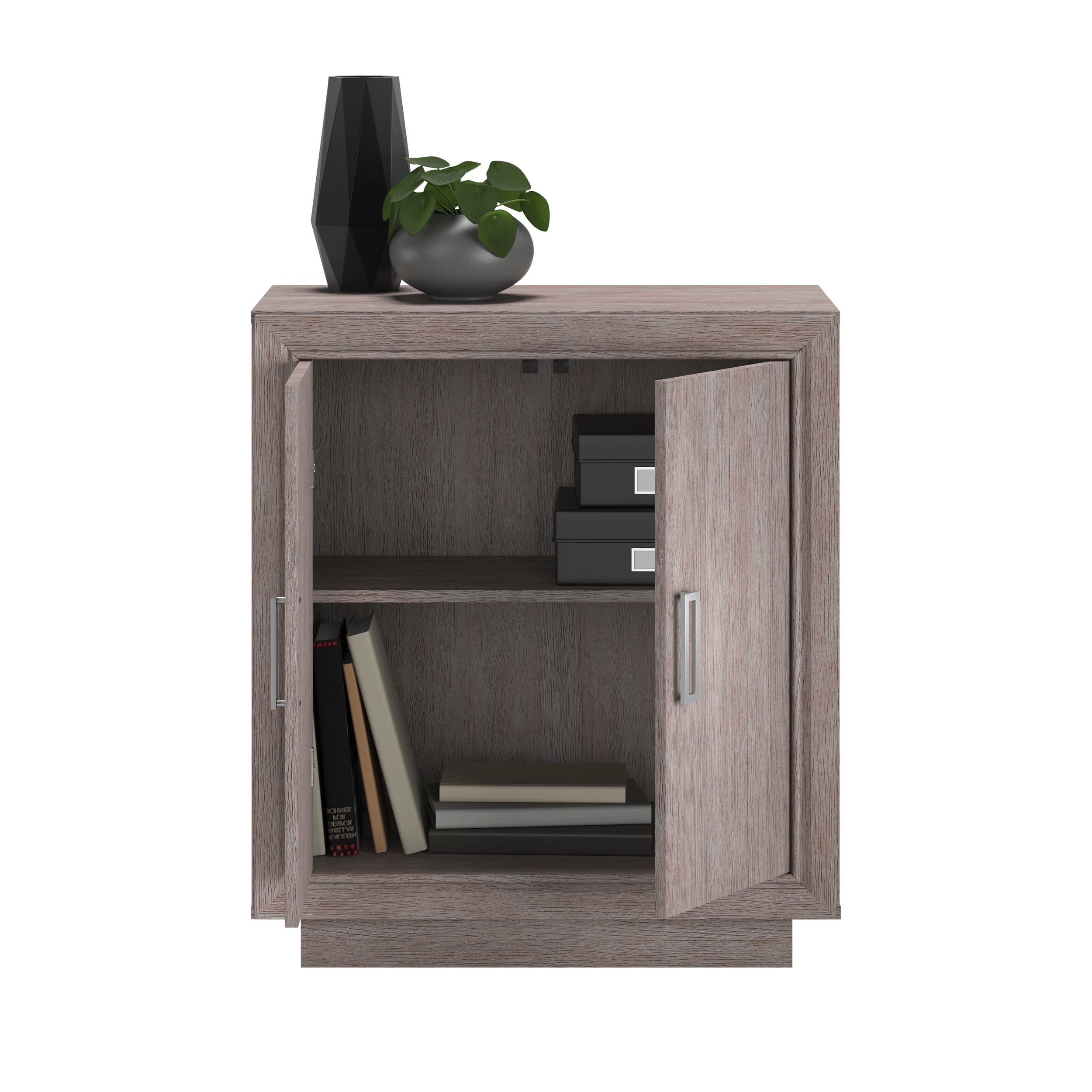 Storage Cabinet with Functional Design, Medium Gray finish - Grand Goldman