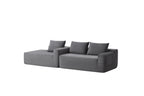 96.9' Cloud Sectional Couch with U-Shaped Chaise,Modern Modular Sofa with Deep Seat, Upholstered Couches for Living Room Bedroom,No Assembly Required,(Plush Corduroy Fabric),Grey-Blue-Left - Grand Goldman Shop
