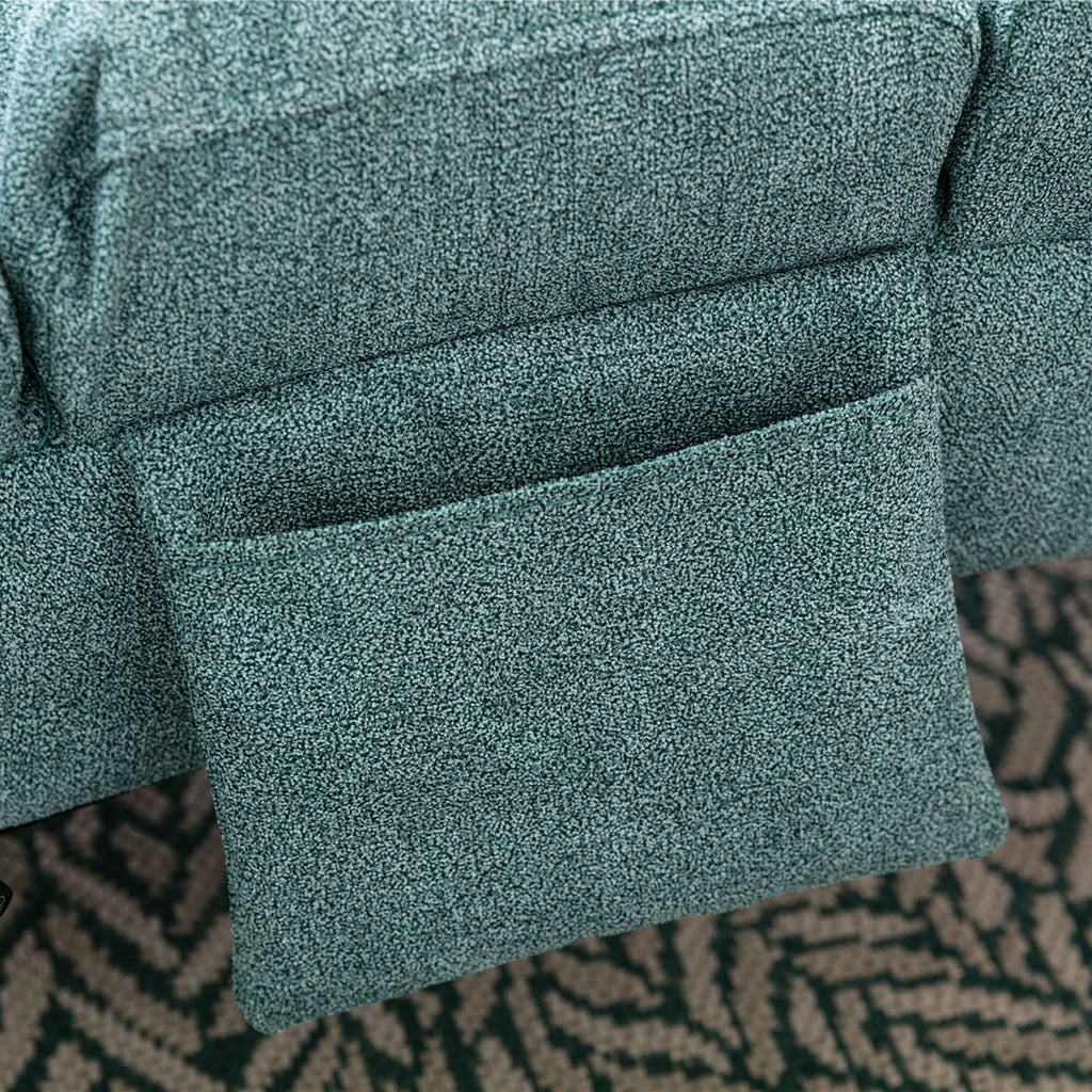 Ergonomic Electric Massage Chaise Lounge with Remote Control, Teal Linen Upholstery, 5 Modes for Relaxation - Grand Goldman Shop