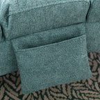 Ergonomic Electric Massage Chaise Lounge with Remote Control, Teal Linen Upholstery, 5 Modes for Relaxation - Grand Goldman Shop
