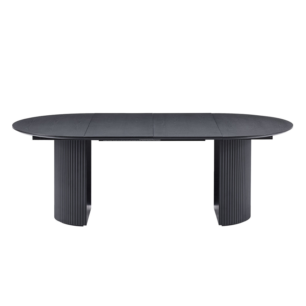Expandable Dining Table,Solid Top Extending Table Modern Kitchen Table, Leisure Desk for Kitchen Dining Living Room Apartment.BLACK - Grand Goldman Shop