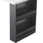 K&K 82.6' Fluted Kitchen Island with Extendable Dining Table for 4-6, Island Table for Kitchen with Power Outlet, Kitchen Table with Double-Side Storage, 2 Drawers 2 Side Open Shelves, Black - Grand Goldman Shop