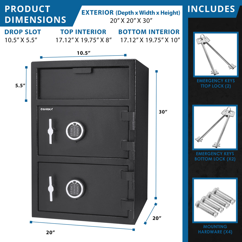Digital Keypad Two Lock Depository Safe 1 6 2 Cubic Ft | Premium Home Decor - Grand Goldman