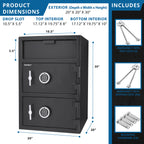 Digital Keypad Two Lock Depository Safe 1 6 2 Cubic Ft | Premium Home Decor - Grand Goldman
