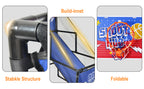 Kids Single Shot Basketball Arcade Game, Indoor Basketball Hoop with 2 Balls & Pump, Foldable Stand for Toddlers & Children |