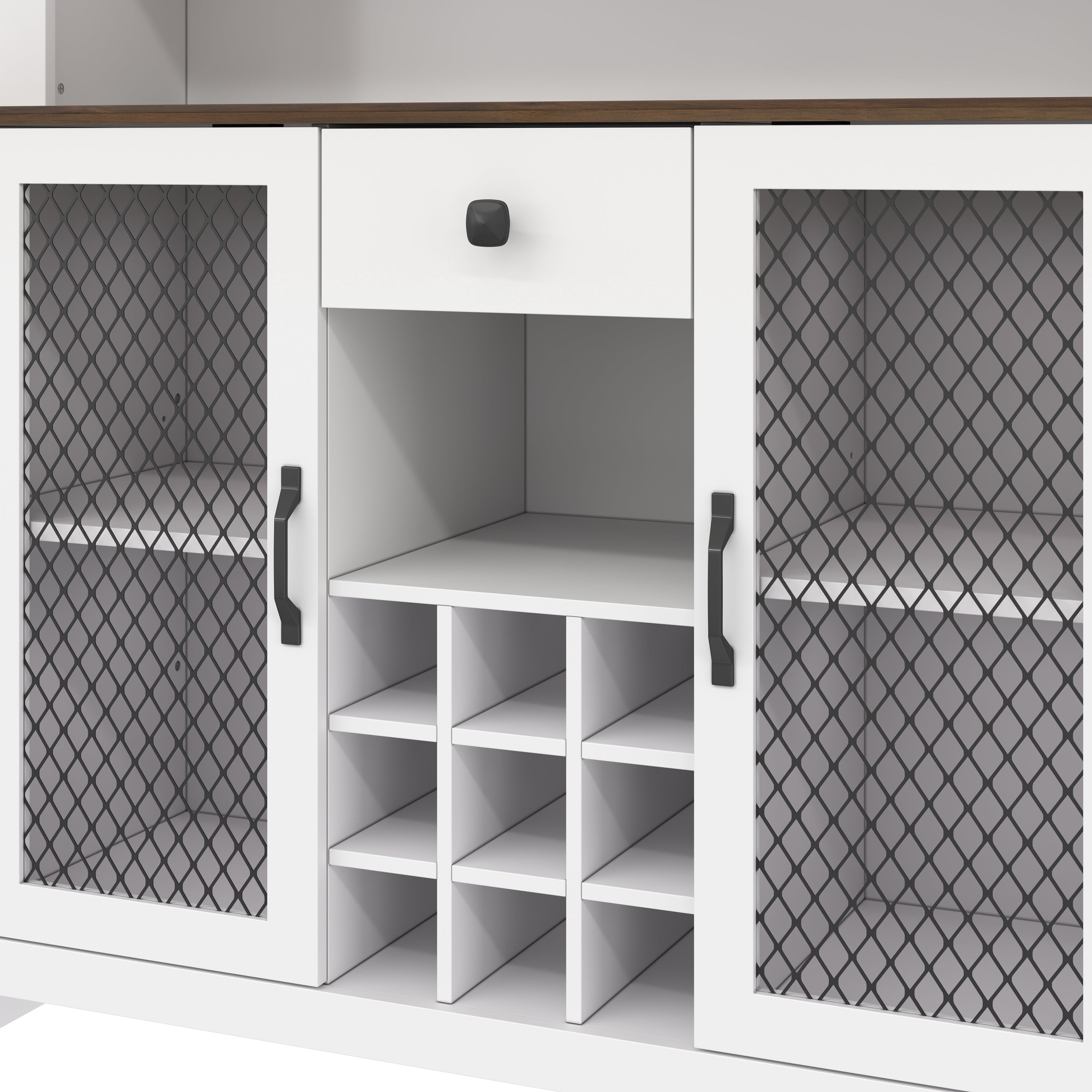 70.9' Kitchen Pantry Storage Cabinet Rustic Buffet Cabinet, Kitchen Hutch Cabinet with LED Outlets Food Pantry Cabinet with Doors and Shelves Wine Rack for Dining Room, White - Grand Goldman Shop