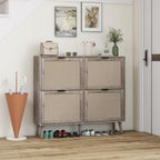 4 Door Shoe Rack, Freestanding Modern Shoe Storage Cabinet, for Entryway - Grand Goldman Shop