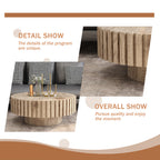 Modern minimalist circular coffee table 31.4'' with natural wood texture, stable and durable, enhancing spatial aesthetics suitable for living rooms, study rooms and offices. - Grand Goldman Shop