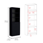 Layton 2 Piece Home Bookcase set, 49' Wide with 8 Shelves and Double Door Cabinet, Living Room Set Black - Grand Goldman