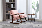 Mid Century Modern Accent Chair ,rocking chair with Wood Frame, Upholstered Living Room Chairs , Reading Armchair for Bedroom Sunroom - Grand Goldman Shop