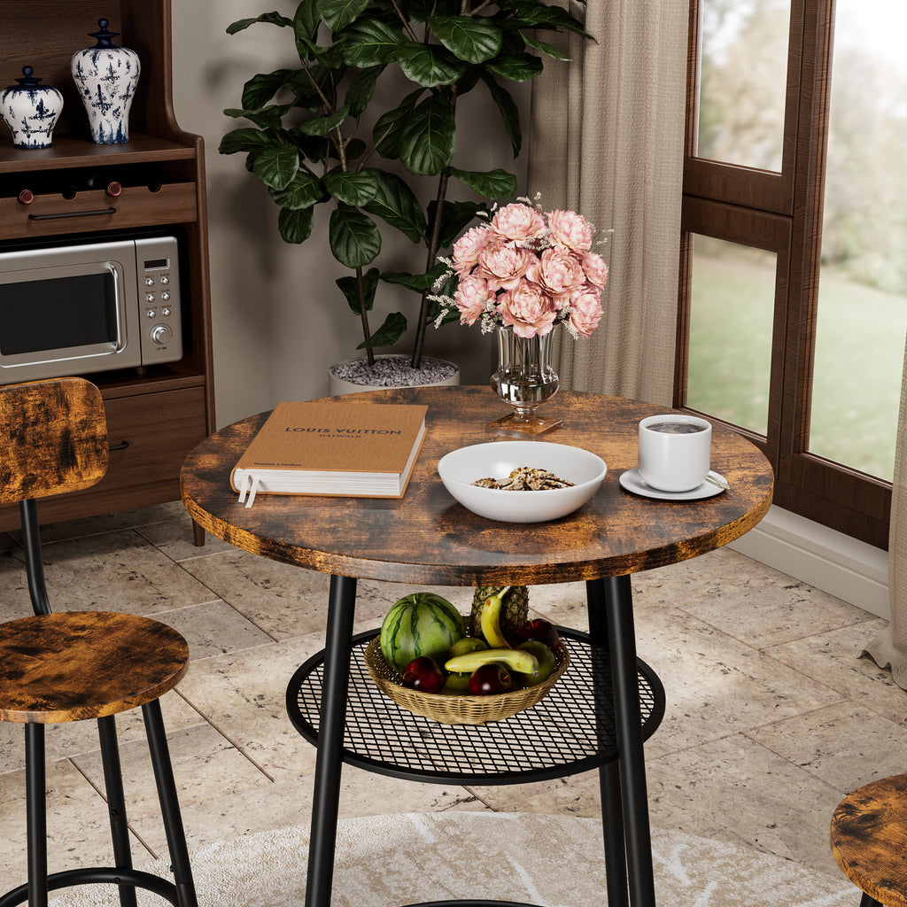 Bar table, equipped with 2 bar stools , with backrest and partition - Grand Goldman Shop