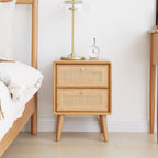 Pure Solid Wood Bedside Cabinet Modern Simple Nightstands North America Oak Bedside Cabinet Nordic Bedroom Solid Oak Storage Cabinet 0.4m - Grand Goldman Shop