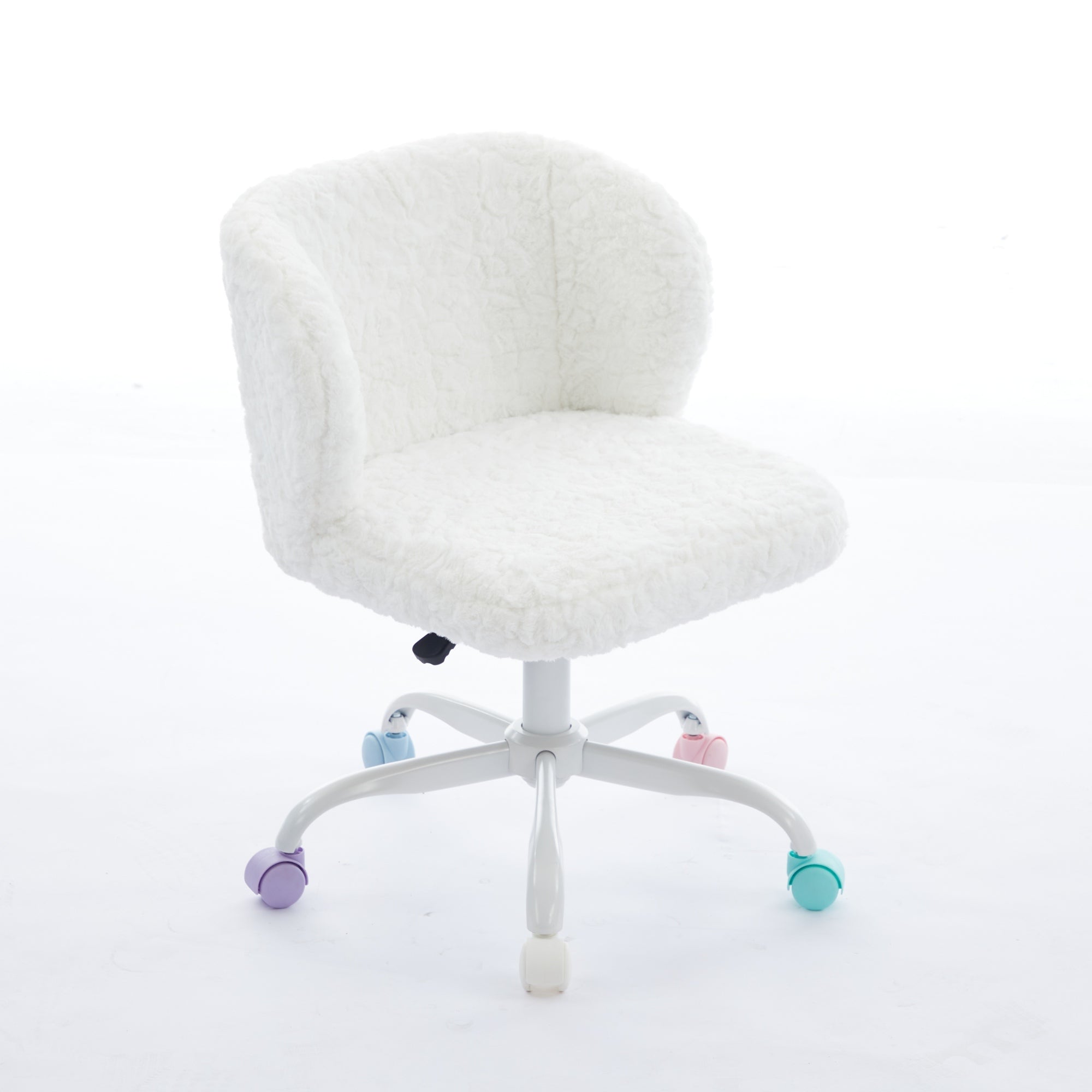 A&A Furniture Office Chair,Artificial rabbit hair Home Office Chair with Metal Base,Adjustable Desk Chair Swivel Office Chair