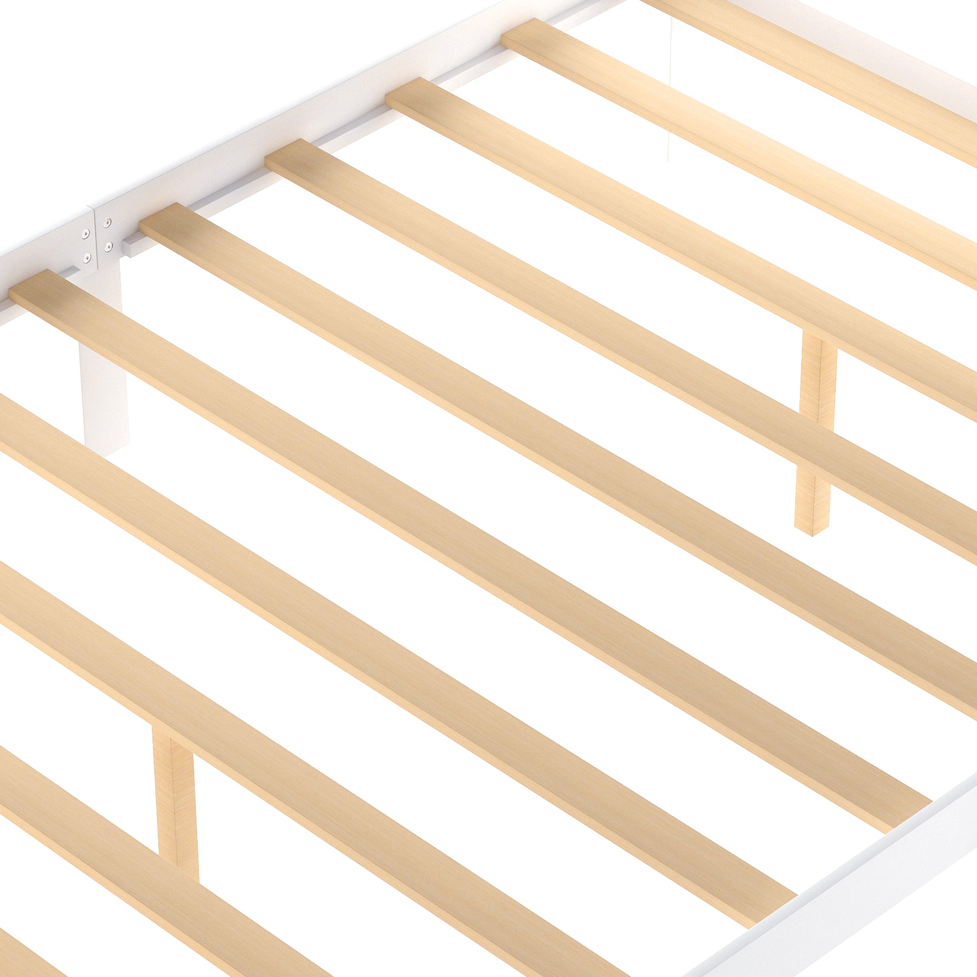 White Full Size Platform Bed with Under-bed Drawers, Solid Pine Wood and MDF, 78.3''L x 58.5''W x 36.2''H - Grand Goldman Shop