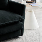 Chenille Fabric Ottomans Footrest to Combine with 2 Seater Sofa, 3 Seater Sofa and 4 Seater Sofa, Black Chenille - Grand Goldman Shop