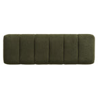 Upholstered Dining Bench for Dining Room, No-Assembly End of Bed Entryway Bench Ottoman for Bedroom Living Room, Green Boucle Fabric Stool Top Wood Leg 300 LBS Weight Capacity - Grand Goldman Shop
