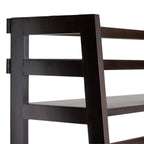 Acadian Transitional Ladder Shelf Bookcase in Dark Brunette Brown Wood, 30W x 15.9D x 63H inches - Shop Quality Furniture at 