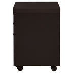 Cappuccino 3-Drawer File Cabinet with Modern Silver Hardware, Brown Wood Finish, Compact Office Storage for Home and Studio |