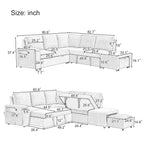 U_STYLE L-shaped Pull-Out Sofa Bed with Storage, USB Ports, and Cup Holders, Modular Design for Living Rooms, Offices & Apartments - Grand Goldman Shop
