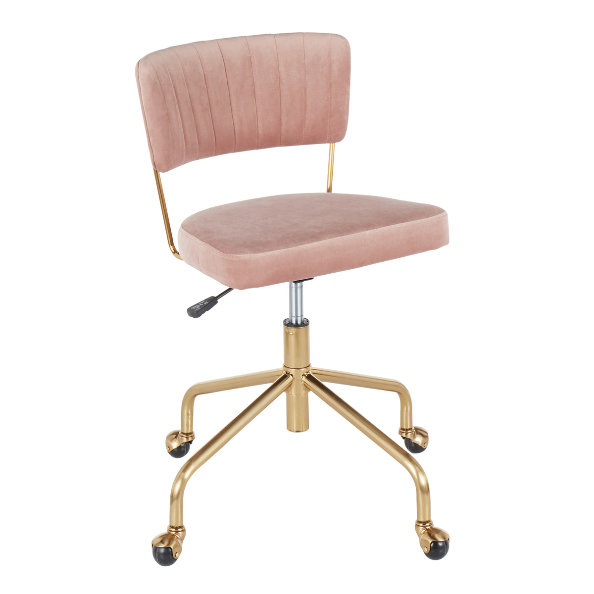 Contemporary Task Chair in Gold Metal and k Velvet | Premium Home Decor - Grand Goldman